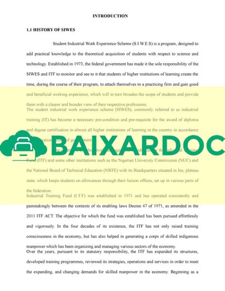 History of SIWES (Student Industrial Work Experience Scheme)   