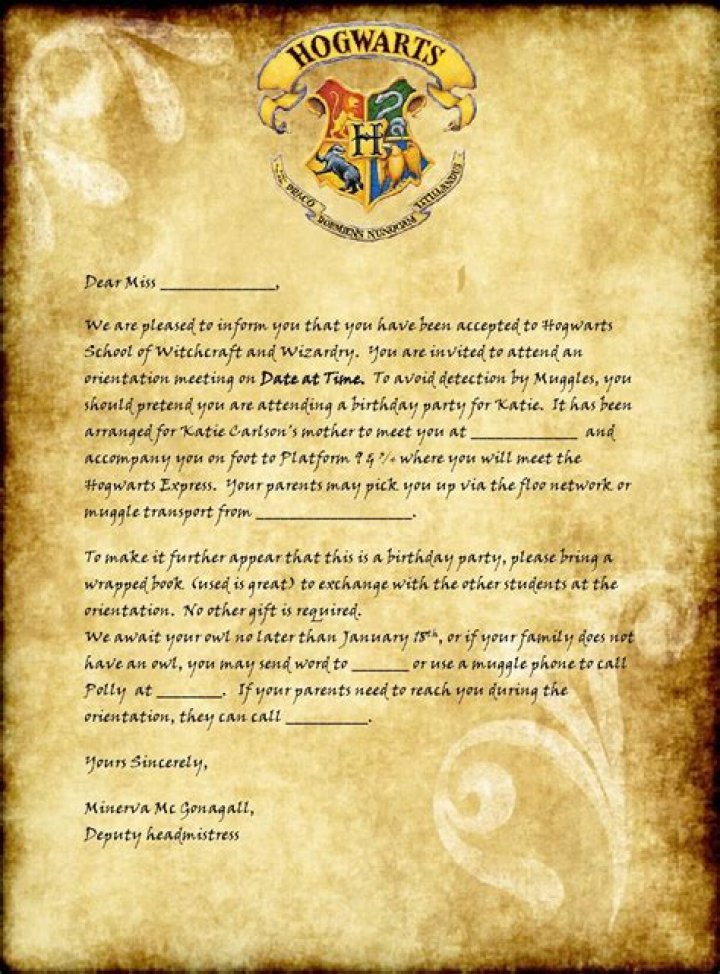 How do you get a Hogwarts acceptance letter?
