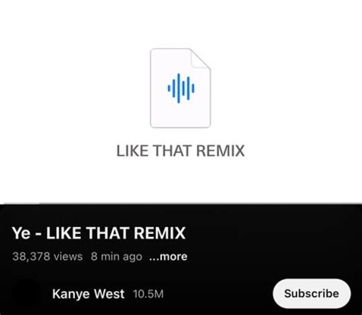 "Like That" Remix By Kanye West Taken Off YouTube By Sony