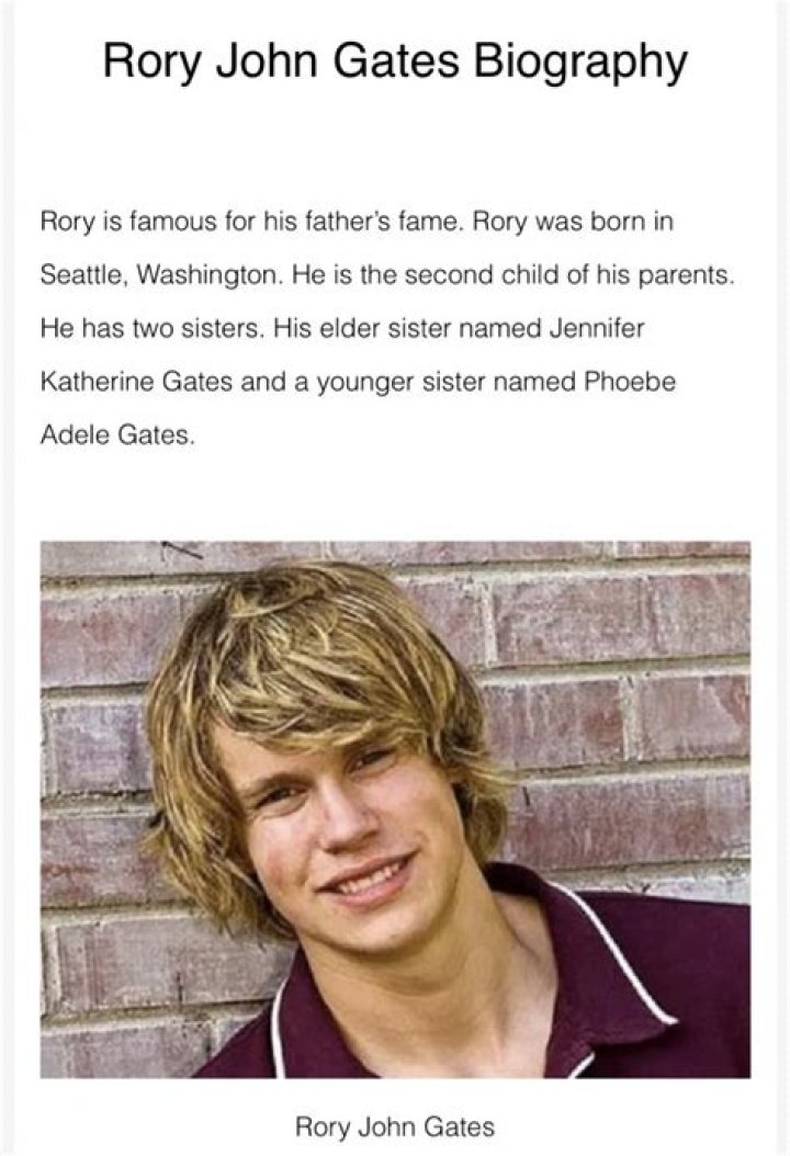 Rory John Gates Wiki, Biography, Age, Siblings, Contact & Informations