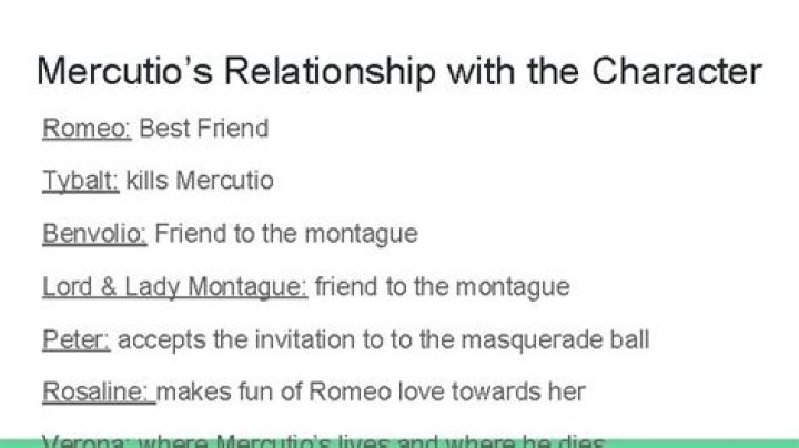 What is Romeo’s relationship with Mercutio?